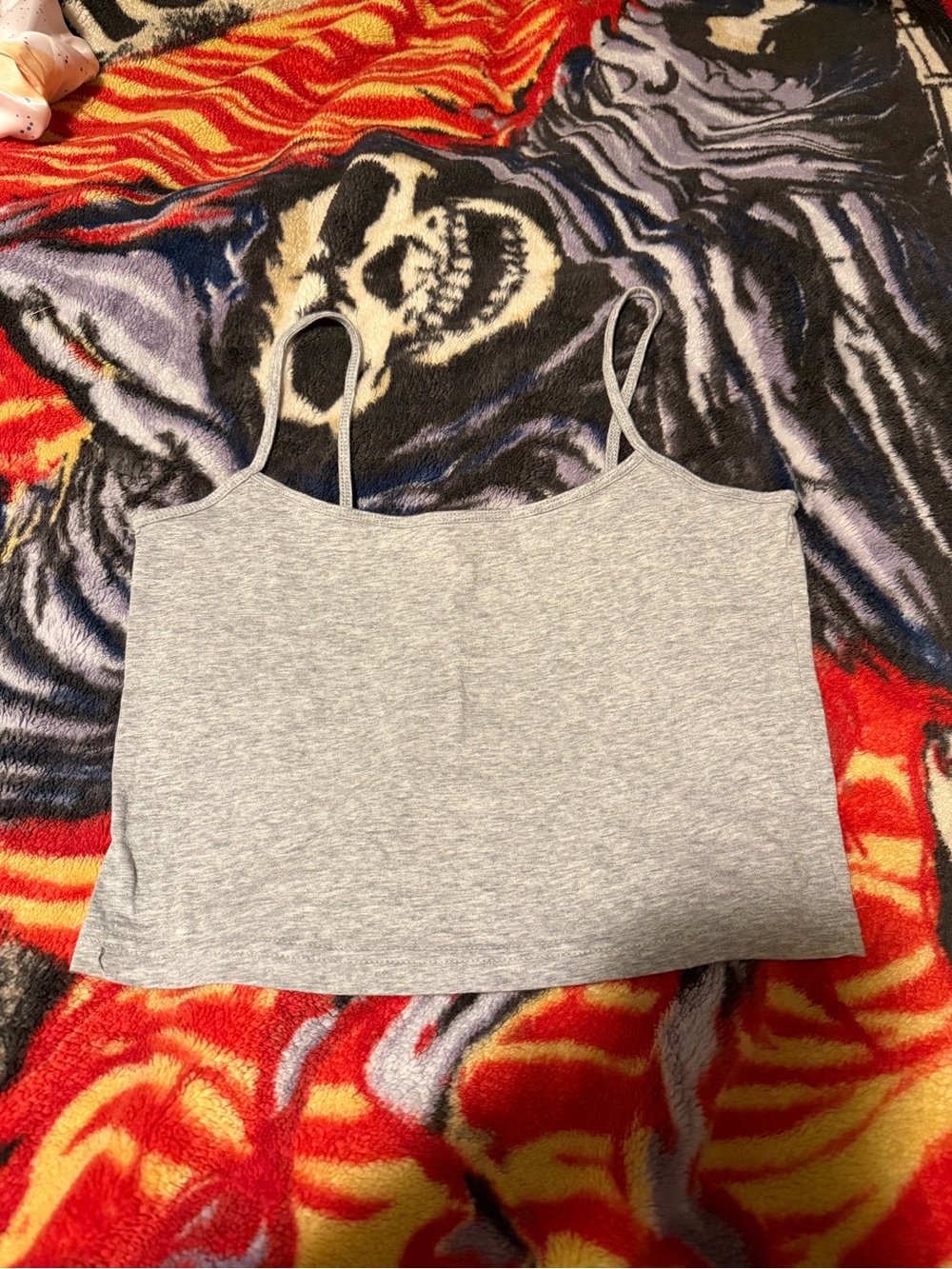 NOBO Gray Cropped Spaghetti Strap Cami